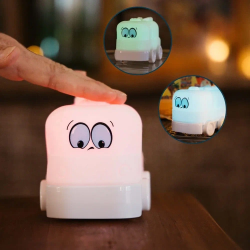 Siliconen LED-nachtlampje Brandweerwagen | Draagbare kinderlamp 9 lichtkleuren | JL-603