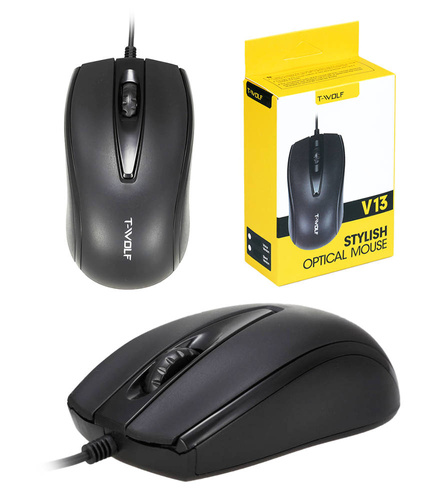 V13 | Mouse de computador de escritório, com fio, óptico