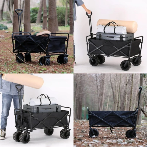 Składaný turistický vozík | Veľký transportný vozík 100kg | Plážový vozík 120L | CP01-80