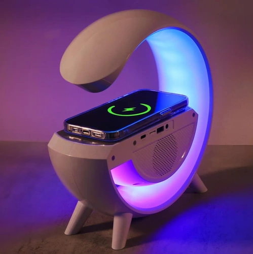 BT3401| Vækkeur med trådløs oplader | Ur med Bluetooth højttaler