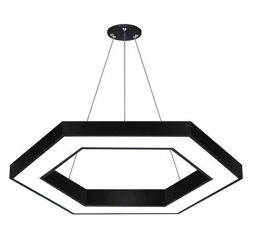 LPL-002 | Hanging LED ceiling lamp 60W | hexagon | aluminum | CCD not blinking | Φ100x6