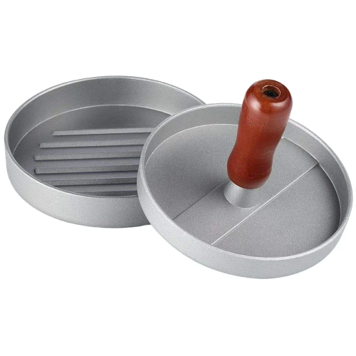 HM-S117-ARGENT | Moule à hamburger | Pressoir à viande | Un formulaire pour préparer la viande pour le grill