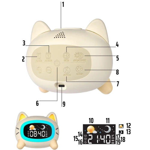 SG-5-W | Alarm clock with LED lamp | Color changing clock