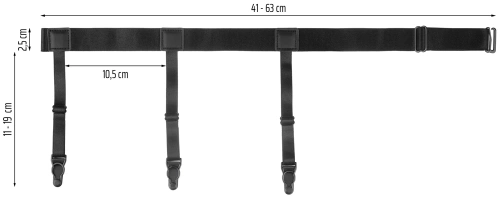 MR-1004-NERO | Coulisse per camicia | Bretelle per tenere la camicia nei pantaloni o nelle gonne |