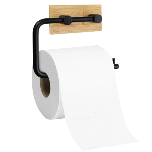ZSH-325-NEGRO | Portarrollos de papel higiénico autoadhesivo | Percha de papel para el baño.
