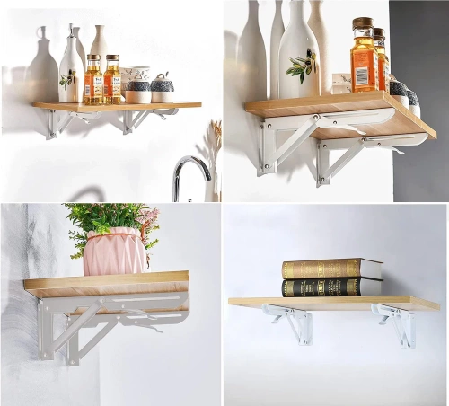 FB-A20CM-WIT| Plankhouder | Opvouwbare plankbeugels | Opvouwbare steunen voor planken en werkbladen