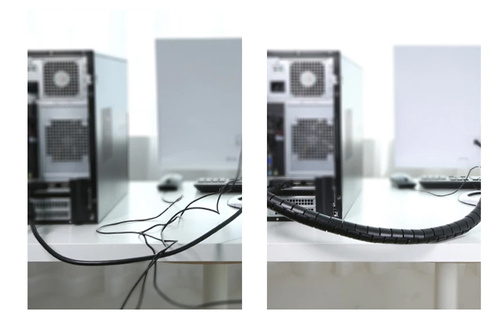 CRG-002-2.6M | Funda, organizador para cables y alambres | Negro