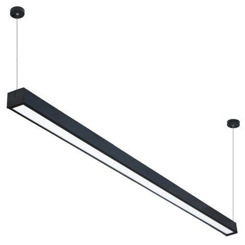 Lineær pendel 120 cm | Kontor, sort LED-modul 20W | Lampebredde 5 cm 