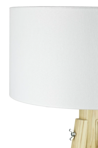 DYT-L150 | Lampadaire blanc | Éclairage bohème pour le salon, la chambre | Lampadaire blanc avec structure en bois