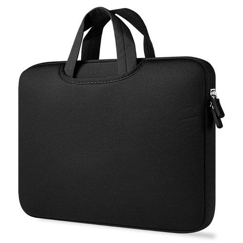 BR04 | Neopren taske, 15,6&quot; laptop sleeve | håndtag, to sidelommer | sort