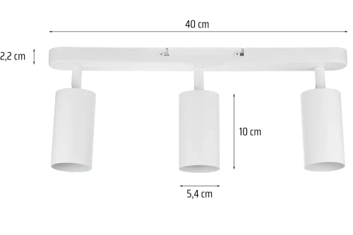 MS-GU10-3 | Three-point ceiling lamp, 3x GU10 white movable spotlight