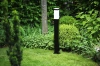 LLF-90CM | Lámpara de jardín de pie, poste cuadrado para bombilla E27 | Fuente de alimentación 230V, acero inoxidable | Negro mate, 90cm