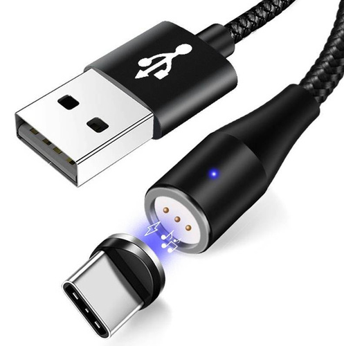 Magnetisches USB-C Kabel | 1 m | 5 A Schnellladen und Datenübertragung | AM60