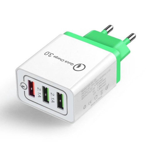 CA-001 | Hurtig vægoplader med 3 USB-porte | Quick Charge 3.0