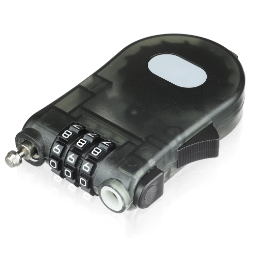 Cadenas à combinaison avec cordon élastique 110 cm | Cadenas universel à code à 3 chiffres | Cadenas compact à combinaison avec cordon rétractable | BLC-565