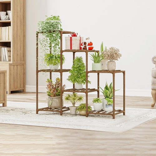 NZ251-BAMBOO | Wooden flower stand for flower pots | Plant stand | Flower shelf