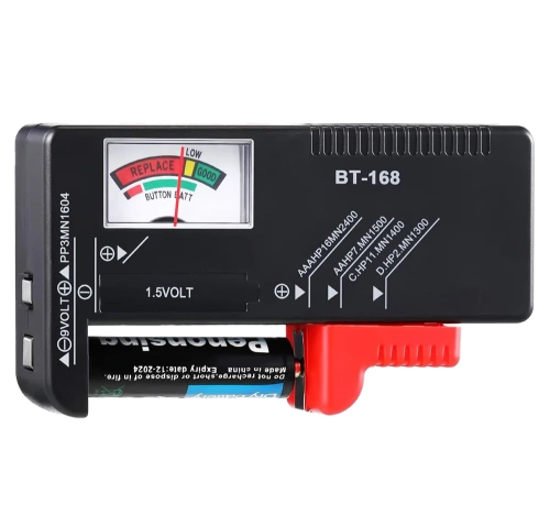 BT-168-NERO | Tester batteria | Voltmetro analogico | Tester universale per batterie e accumulatori |