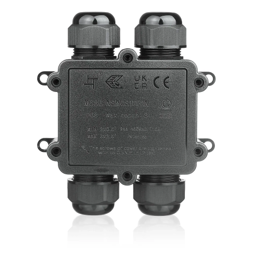 Cutie de conexiuni etanșă IP68 4 poli | Conector electric 450 V 24 A pentru cabluri 3–14 mm | M686-H