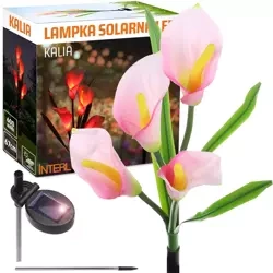 FLD-38-ROSA | Flor solar | Lámpara solar LED para jardín Kalia | 67 cm, 600 mAh