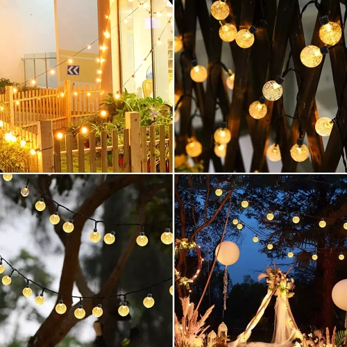 SDC-Q40LED-6M | Ghirlanda solare da giardino a LED | 6 metri, 40 LED