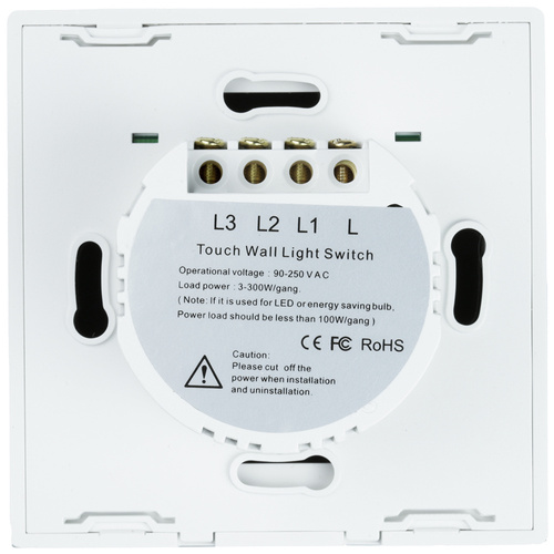 Touch-Lichtschalter, dreifach | gehärtetes Glas | weiß | SW86-3