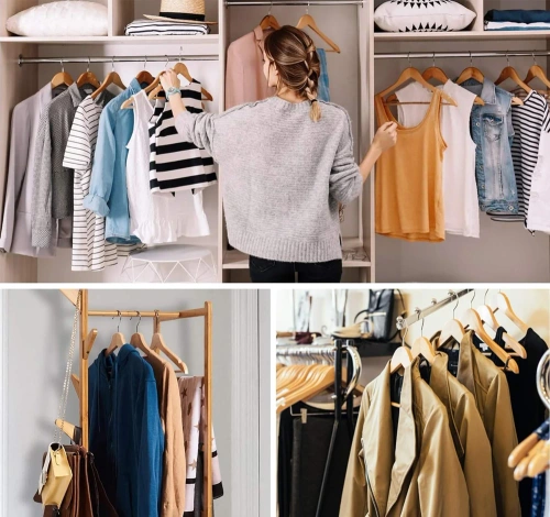 HLD-Z10 | Set of clothes hangers | Wooden wardrobe hangers