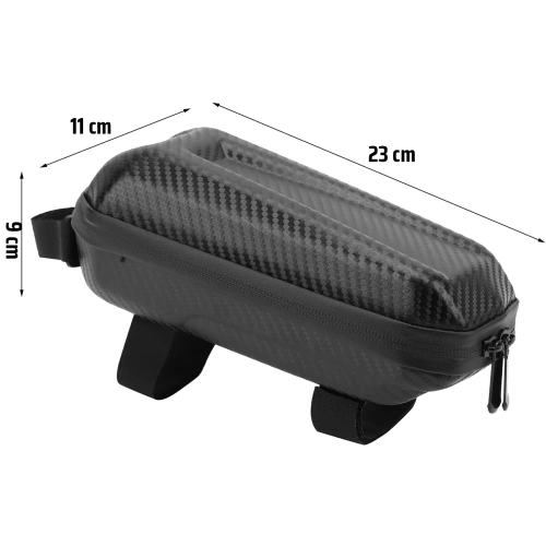 Waterproof EVA Hard Shell Bike Frame Bag with Reflectors 1.2L | Roomy Bike Bag with Double Zipper | 287YB