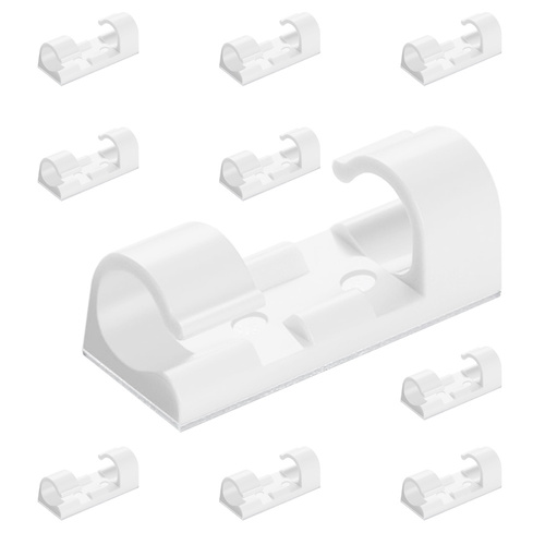 KZ-D58 | Set of 10 organizers for cables and wires | Clips with 3M nano adhesive tape | White