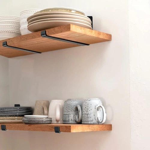 JZ-U235-ZWART | Set van 4 plankbeugels | Plankhoek 25 cm