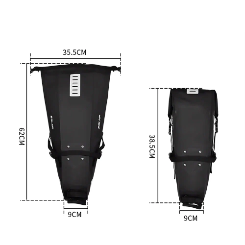 Waterdichte fietstas 10L | Bikepacking tas met reflectoren | Fietstas voor onder het zadel | BCB-004
