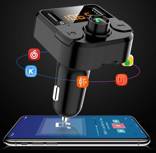BC36B-Black | Multifunctional FM transmitter for the car | 3in1