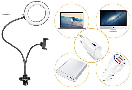 DREAMS-6IN | Ring lamp 40W on a flexible arm | LED RING for makeup, video conferencing