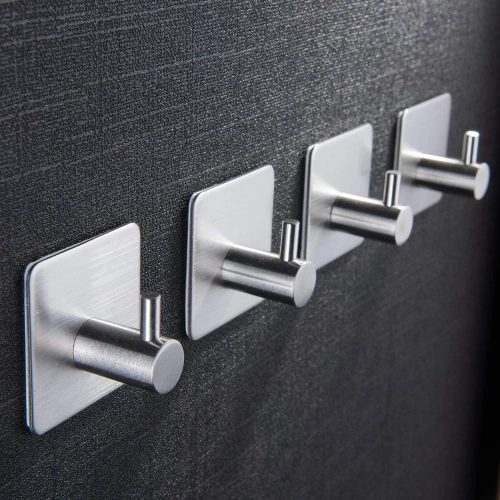 BXG-4PCS-SILVER | Срібний гачок для одягу, полотна, рушників | Самоклеючий тримач для кухонних аксесуарів