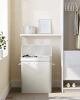 RYL-100L | White laundry basket | Bamboo toy box | Wooden clothes basket | Two-compartment laundry basket for the bathroom
