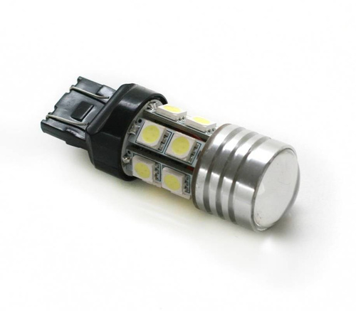 Auto LED žárovka T20 W21 / 5W 5W CREE + 12 SMD 5050