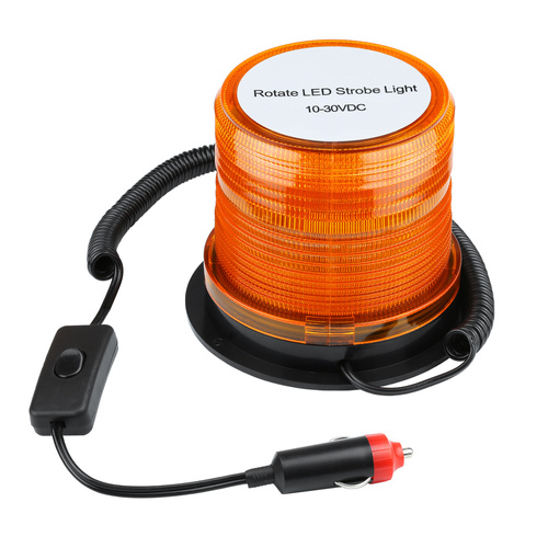 LED-033 | LED advarselslampe monteret med magnet | Hane | stroboskoplys, roterende lys