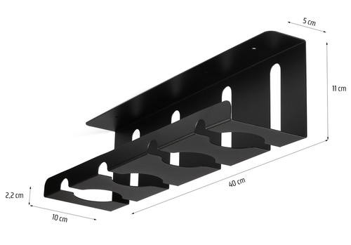 CWT-O2 | Organizator cablu sub birou 40 cm | Cos, ghid, maner | Negru