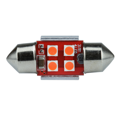 Bombilla LED para coche C5W 4 SMD 3535 CAN BUS roja