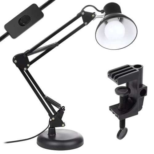 MT-811+DLC-U12 | Lampe de bureau E27 avec une poignée supplémentaire montée sur le dessus | lampe d&#39;école, lampe à dessin