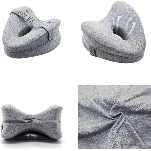 JLP-013-GRIS | Almohada ortopédica | Cuña entre rodillas para dormir de lado | Una almohada que apoya la posición natural del cuerpo.