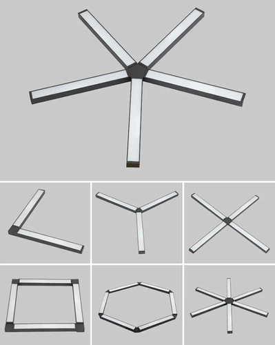 Lampenverbinder aus der Modern Office Serie | Verbinder, der es ermöglicht, 6 Lampen zu verbinden | C-7X4-6