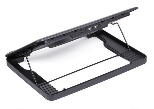 C5-NEGRU | Placă de răcire pentru laptop 12-17 inchi | 5 ventilatoare | HUB USB | LED