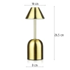 Lampada notturna senza fili con batteria integrata da 2000 mAh | Lampada da tavolo moderna con potenza e colore della luce regolabili | YG-D020-Oro