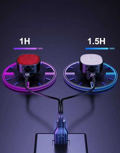 USB-C IP65 LED cykellygtesæt | Cykellygter for + bag | 15 lystilstande | 05BR0013