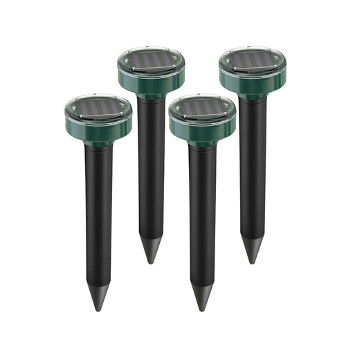 YQJ-1203-NEGRO- 4 piezas | Repelente de roedores | Ahuyentador solar para topos y topillos