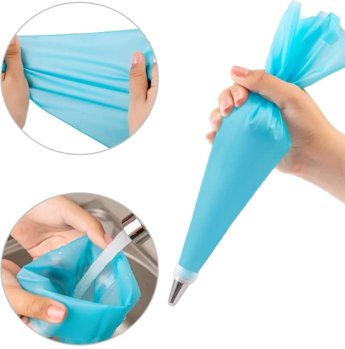 FM-034-BLUE | Cukrářský sáček + 24 špiček | špachtle na tvarování těsta