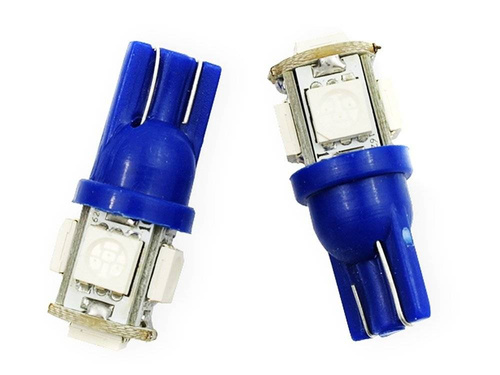 Bombilla LED para coche W5W T10 5 SMD 5050 AZUL