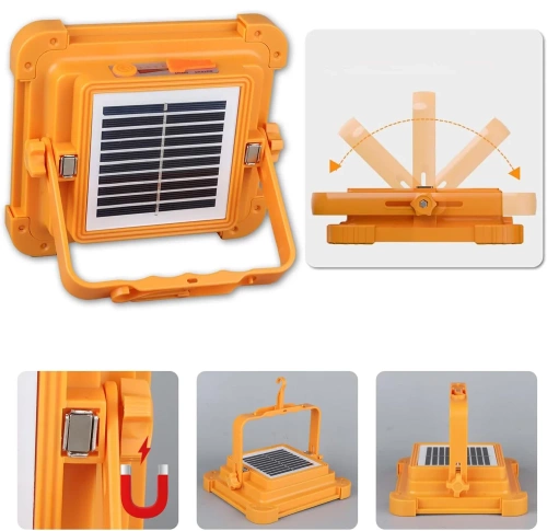 TGD-100W-ŽLTÁ | Solárna pracovná lampa | Funkcia powerbanky | LED