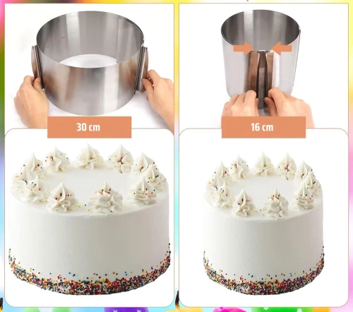 RH-T01-15CM | Bordo torta regolabile 15-30 cm | Stampo per torta