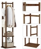 BYY-505-RW | Clothes rack with shelves | dark bamboo